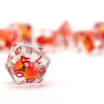 Dragon Storm Inclusion Resin Dice Set: Red Dragon