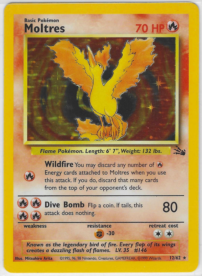 Moltres (12) Holo Rare Fossil 12/62 NM
