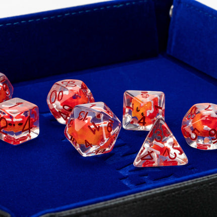 Dragon Storm Inclusion Resin Dice Set: Red Dragon