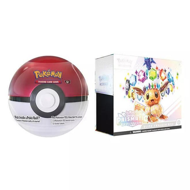 Prismatic Evolutions Elite Trainer Box and Pokeball