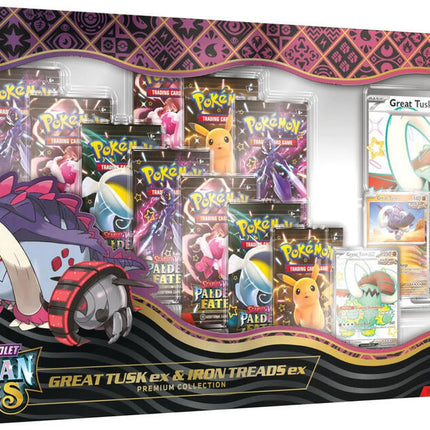 Paldean Fates Great Tusk ex & Iron Treads ex Premium Collection - SV: Paldean Fates (PAF)