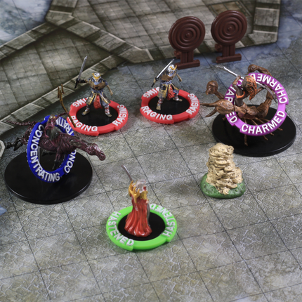 RPG Condition Rings/Markers set - Set of 96 Status & Effects Rings