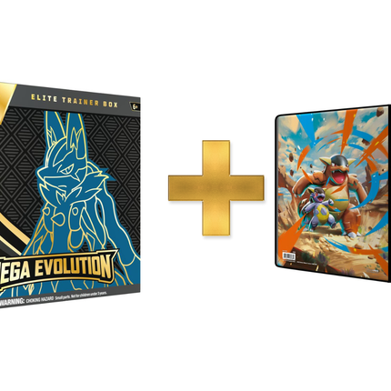 Mega Evolution Elite Trainer Box [Mega Lucario] AND Mega Evo 9 Pocket Binder Bundle Deal