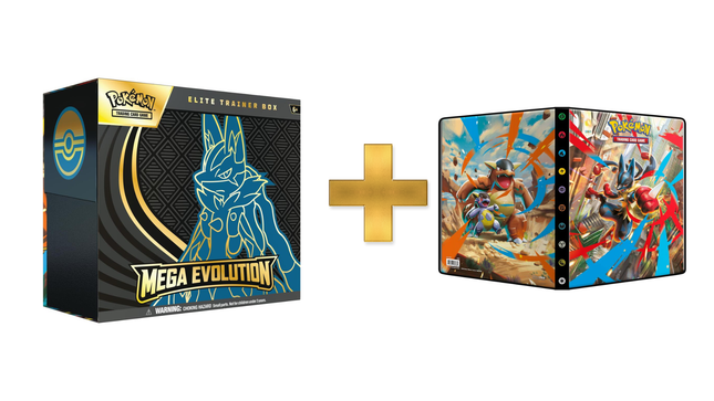 Mega Evolution Elite Trainer Box [Mega Lucario] AND Mega Evo 9 Pocket Binder Bundle Deal