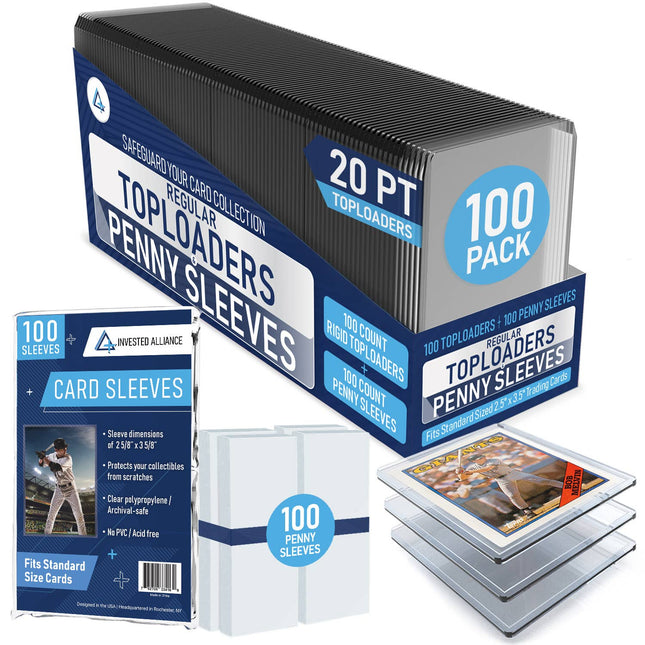 20PT - 100 Pack Top Loaders & Standard Size Penny Sleeves