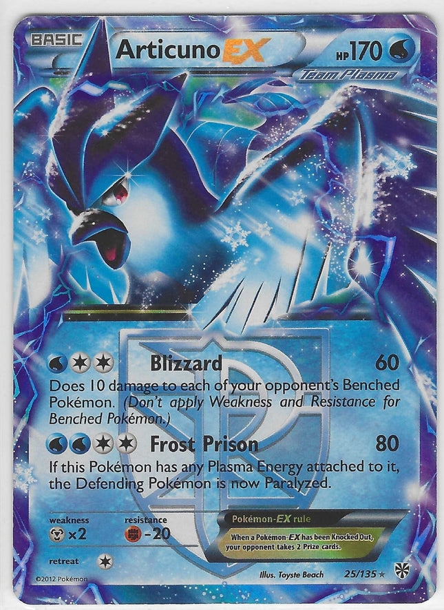 Articuno EX (Team Plasma) Ultra Rare Plasma Storm 25/135 NM