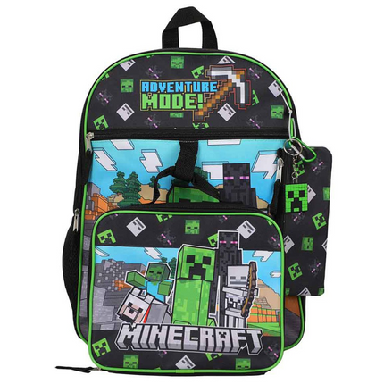 Minecraft Adventure Mode Youth Backpack 5-Piece Set