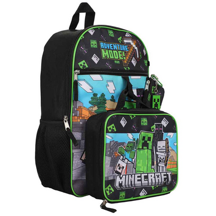 Minecraft Adventure Mode Youth Backpack 5-Piece Set