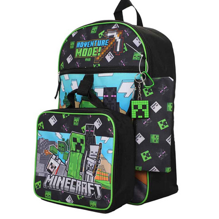 Minecraft Adventure Mode Youth Backpack 5-Piece Set