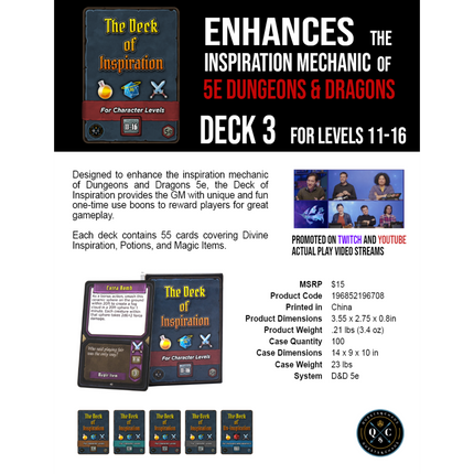 Deck of Inspiration: Lvl 11-16