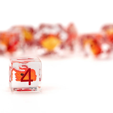 Dragon Storm Inclusion Resin Dice Set: Red Dragon
