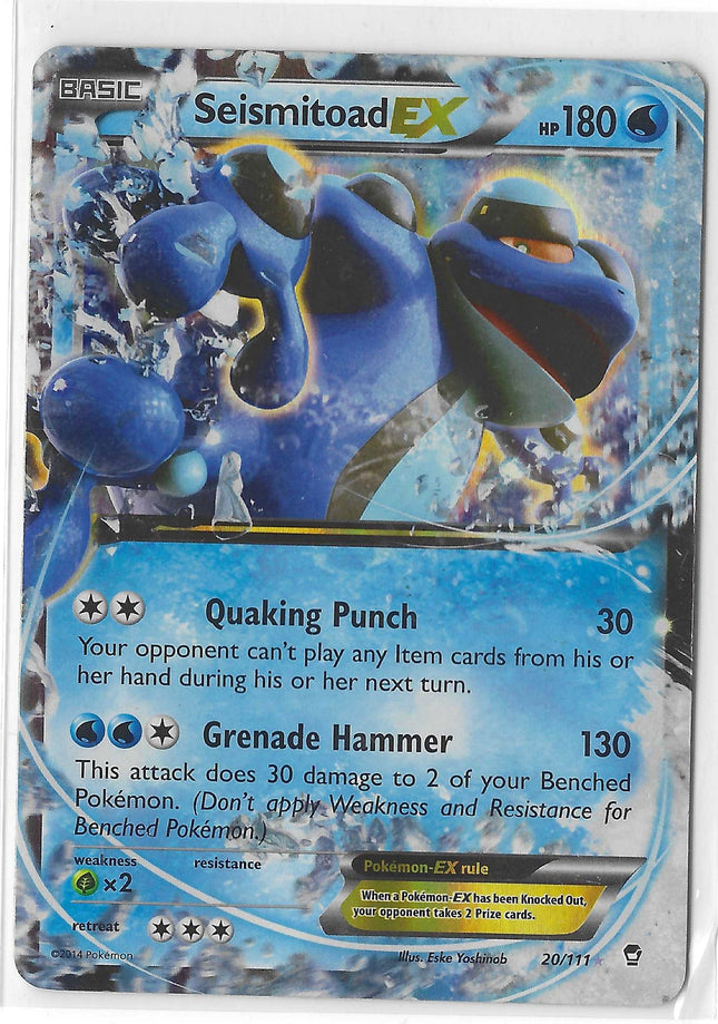 Seismitoad EX Ultra Rare XY - Furious Fists 20/111 LP