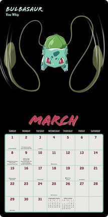 Pokémon Moves 2026 Wall Calendar by Pokémon
