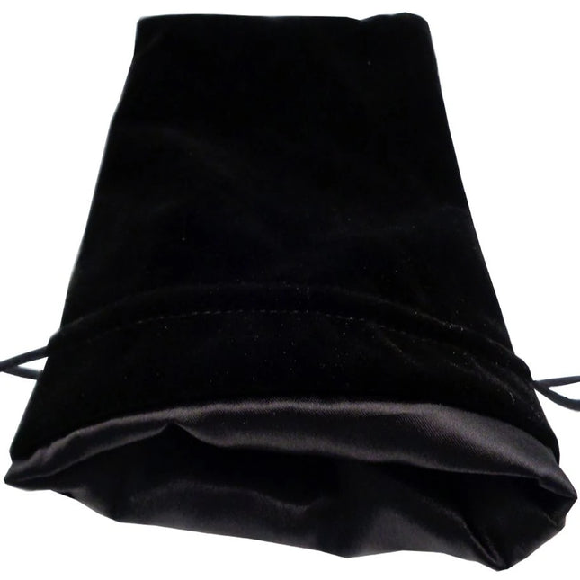 Dice Bag: 6x8: Black Velvet with Black Satin Lining