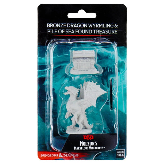 D&D: Nolzur's Marvelous Minis: Bronze Dragon Wyrmling & Treasure W13 (Unpainted)